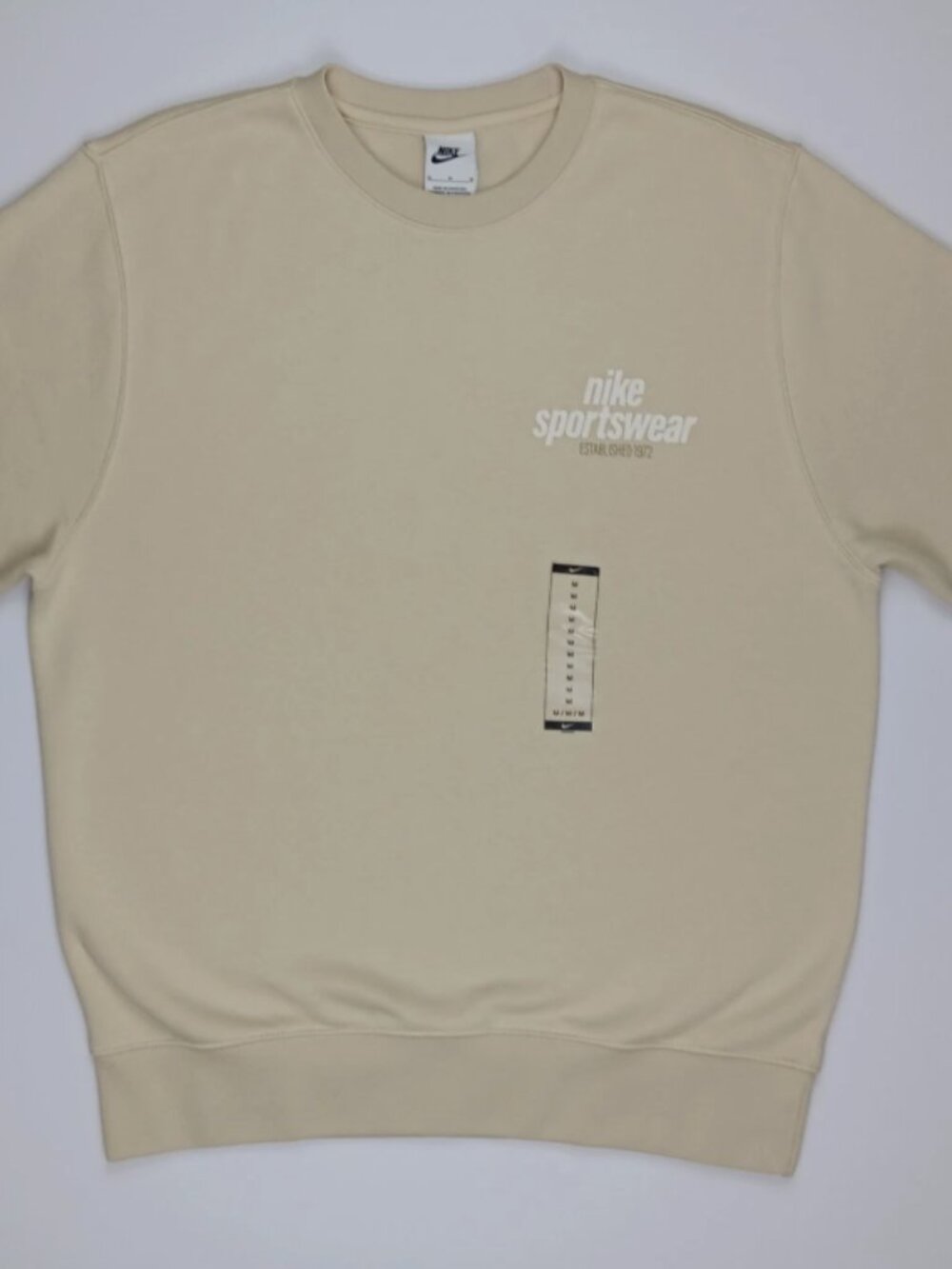 Nike Club Fleece Crew Sweatshirt Men's Medium Light Khaki Sail HJ2173-234